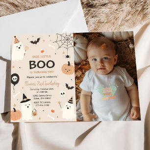 Boo Birthday Our Little Boo Is Turning Two Photo Invitation