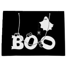 Boo Black and White Funny Halloween Ghost Spider