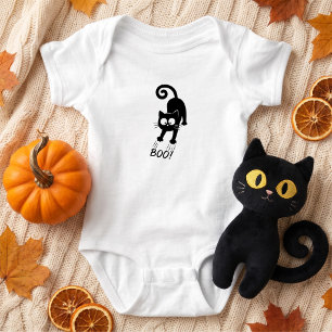 Boo Black Cat Halloween Baby Bodysuit