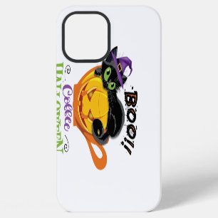 Boo Black Cat, Scary Pumpkin Coffee Halloween iPhone 12 Pro Max Case