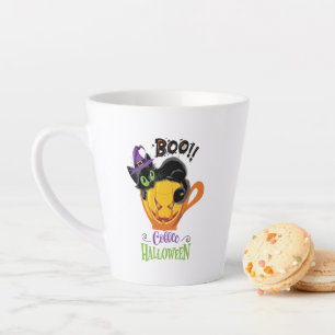 Boo Black Cat, Scary Pumpkin Coffee Halloween Latte Mug