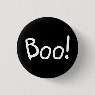 Boo black cute handwritten typography Halloween 3 Cm Round Badge