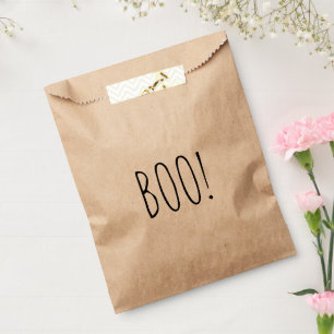 Boo black simple typography funny cute Halloween Favour Bag