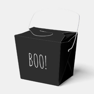 Boo black simple typography funny cute Halloween Favour Box