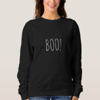 Boo black simple typography funny cute Halloween