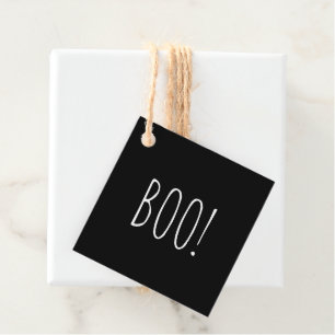 Boo black white minimalist simple cute Halloween  Favour Tags