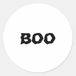 Boo black & white spooky Halloween Classic Round Sticker