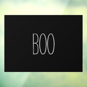 Boo black white spooky handwritten Halloween decor