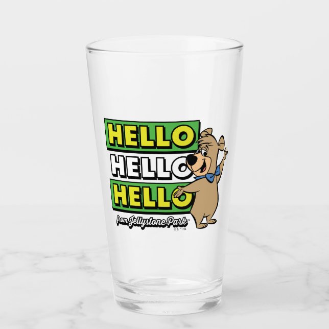 Boo-Boo Bear Hello Hello Hello From Jellystone Glass (Front)