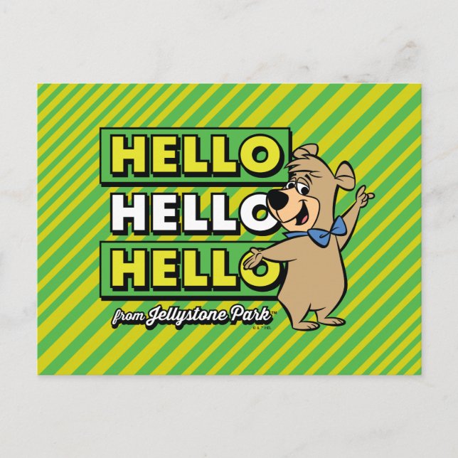 Boo-Boo Bear Hello Hello Hello From Jellystone Postcard (Front)