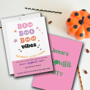 BOO BOO BOO Vibes Halloween Party Invitation