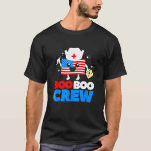 Boo Boo Crew American Flag 4th Of July Usa Nurse 1 T-Shirt