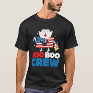 Boo Boo Crew American Flag 4Th Of July Usa Nurse T-Shirt