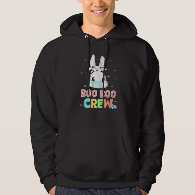 Boo Boo Crew Bunny Nurse Easter Rabbit Face Mask N Hoodie (Front)