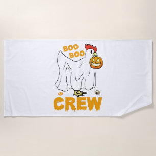 Boo boo crew chicken funny halloween beach towel