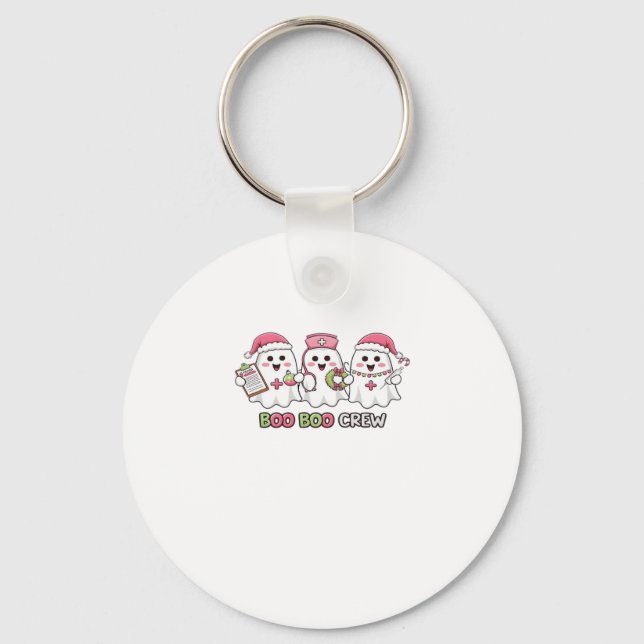 Boo Boo Crew Christmas, Ghost Nurse Oversized T-Sh Key Ring (Front)
