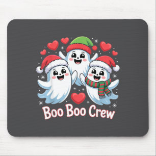Boo-boo Crew Christmas Ghost Santa Hat Halloween H Mouse Pad