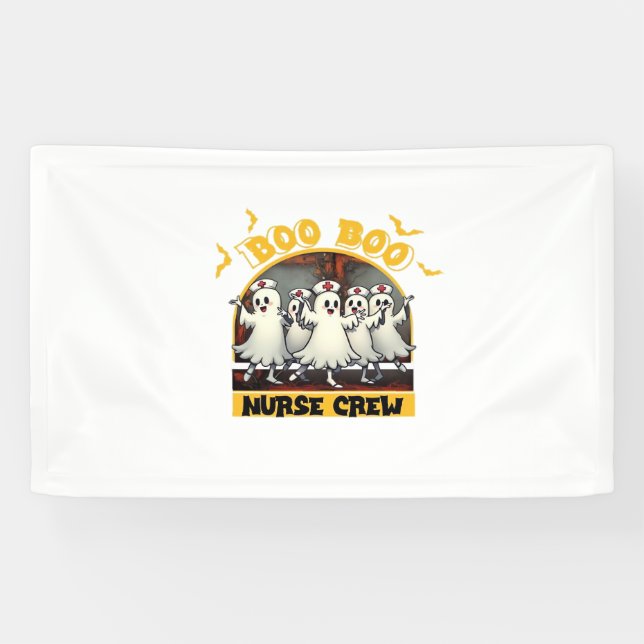 BOO BOO CREW CLASSIC NURSE HALLOWEEN T-SHIRT Overs Banner (Horizontal)