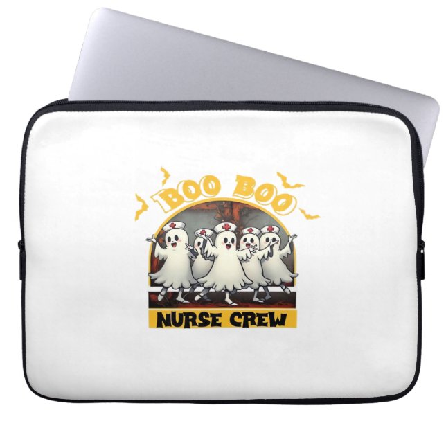 BOO BOO CREW CLASSIC NURSE HALLOWEEN T-SHIRT Overs Laptop Sleeve (Front)