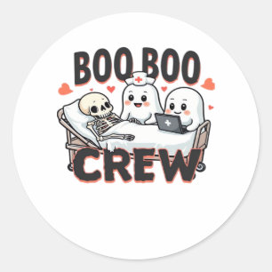 Boo Boo Crew Cute Halloween Nurse Ghosts Essential Classic Round Sticker