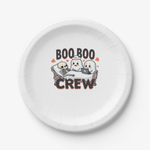 Boo Boo Crew Cute Halloween Nurse Ghosts Essential Paper Plate