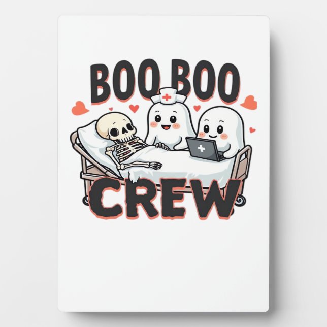 Boo Boo Crew Cute Halloween Nurse Ghosts Essential Plaque (Front)