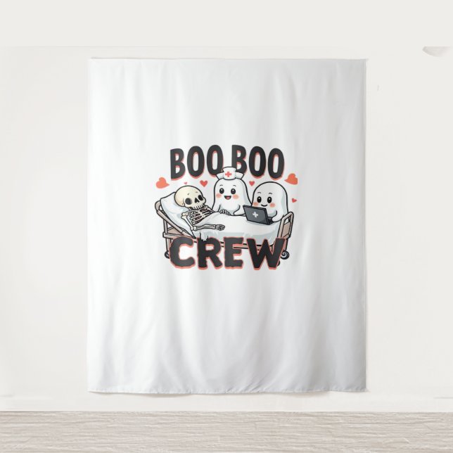 Boo Boo Crew Cute Halloween Nurse Ghosts Essential Tapestry (Front)