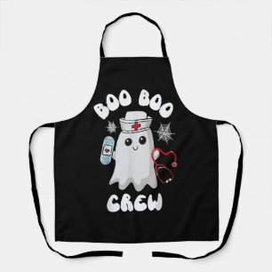 Boo Boo Crew Cute Nurse Ghost Funny Halloween Apron