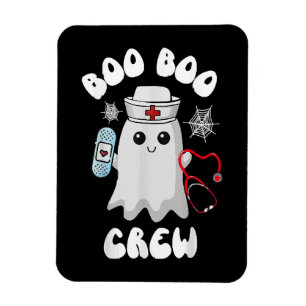 Boo Boo Crew Cute Nurse Ghost Funny Halloween Magnet