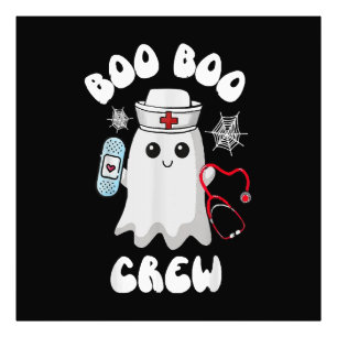 Boo Boo Crew Cute Nurse Ghost Funny Halloween Photo Print