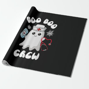 Boo Boo Crew Cute Nurse Ghost Funny Halloween Wrapping Paper