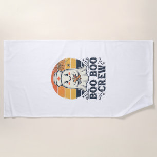 Boo Boo Crew Cute Nurse Ghost Halloween Shirt Desi Beach Towel