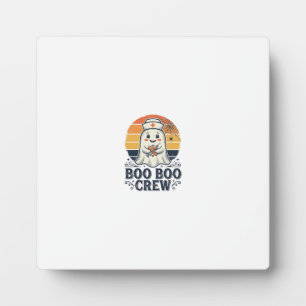 Boo Boo Crew Cute Nurse Ghost Halloween Shirt Desi Plaque