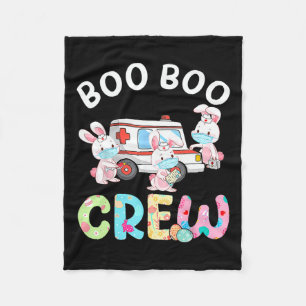 Boo Boo Crew Fun Bunny Ems Emt Paramedic Nurse Eas Fleece Blanket