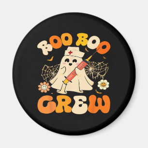 Boo Boo Crew Funny Ghost For Nurse, Retro Hallowee Magnet
