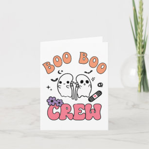 Boo Boo Crew Funny Ghost Kidney Halloween Dialysis Card