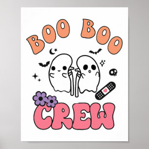 Boo Boo Crew Funny Ghost Kidney Halloween Dialysis Poster