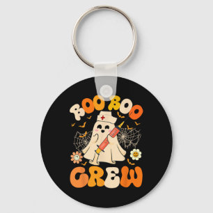 Boo Boo Crew Funny Ghost Nurse Retro Halloween Nur Key Ring