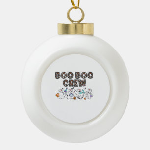 Boo Boo Crew � Funny Halloween Nurse Ghosts Medica Ceramic Ball Christmas Ornament