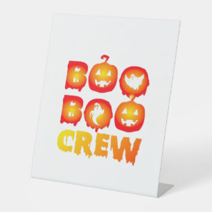 Boo Boo Crew – Funny Halloween Nurse Ghosts Medica Pedestal Sign