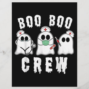 Boo Boo Crew Funny Nurse Ghost Costume Halloween Custom Letterhead
