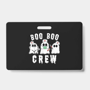 Boo Boo Crew Funny Nurse Ghost Costume Halloween ID Badge