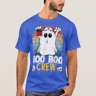 Boo Boo Crew Funny Nurse Ghost Funny Halloween Cos T-Shirt