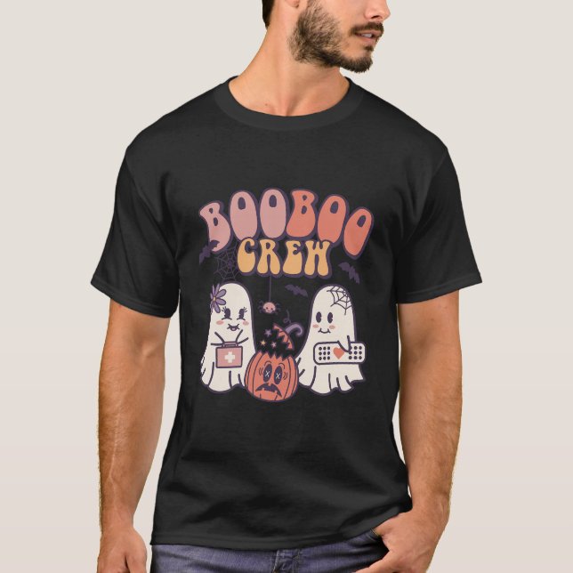 Boo Boo Crew Ghost Doctor Paramedic Emt Nurse Hall T-Shirt (Front)
