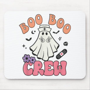 Boo Boo Crew Ghost Doctor Paramedic Nurse Hallowee Mouse Pad