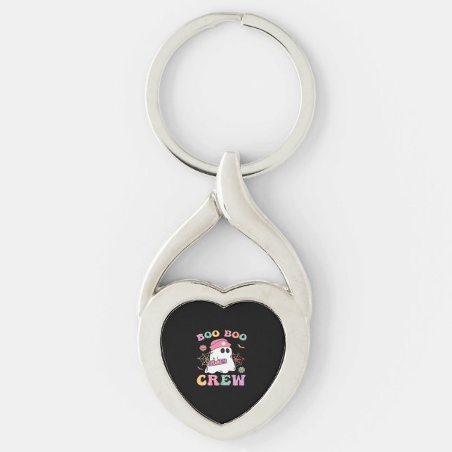 Boo Boo Crew Ghost Nurse Classic T-Shirt Key Ring (Front)