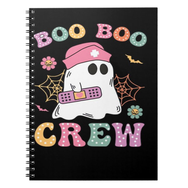 Boo Boo Crew Ghost Nurse Classic T-Shirt Notebook (Front)