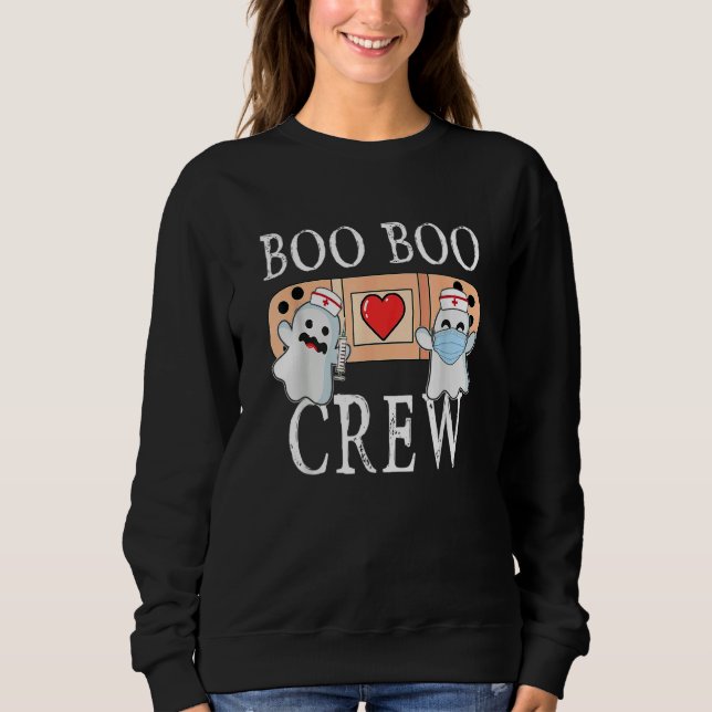 Boo Boo Crew Ghost Nurse Costume Girls Halloween Sweatshirt (Front)