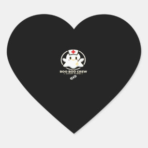 Boo Boo Crew Ghost Nurse - Cute and Spooky Hallowe Heart Sticker