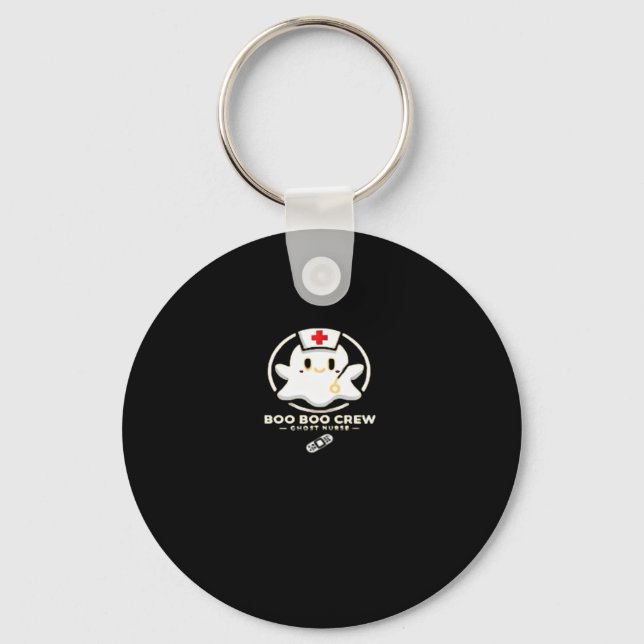 Boo Boo Crew Ghost Nurse - Cute and Spooky Hallowe Key Ring (Front)